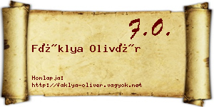 Fáklya Olivér névjegykártya